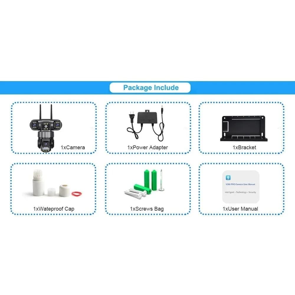 TELECAMERA DI SORVEGLIANZA SICUREZZA IP PTZ 4G 8K 12MP TRIPLA LENTE SCHERMO AUDIO Q-G819 - 7
