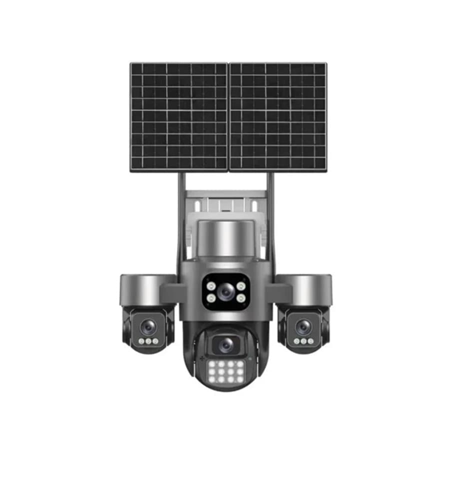 TELECAMERA DI VIDEOSORVEGLIANZA A QUATTRO LENTI AOV PTZ ROTANTE 4G A ENERGIA SOLARE - 4