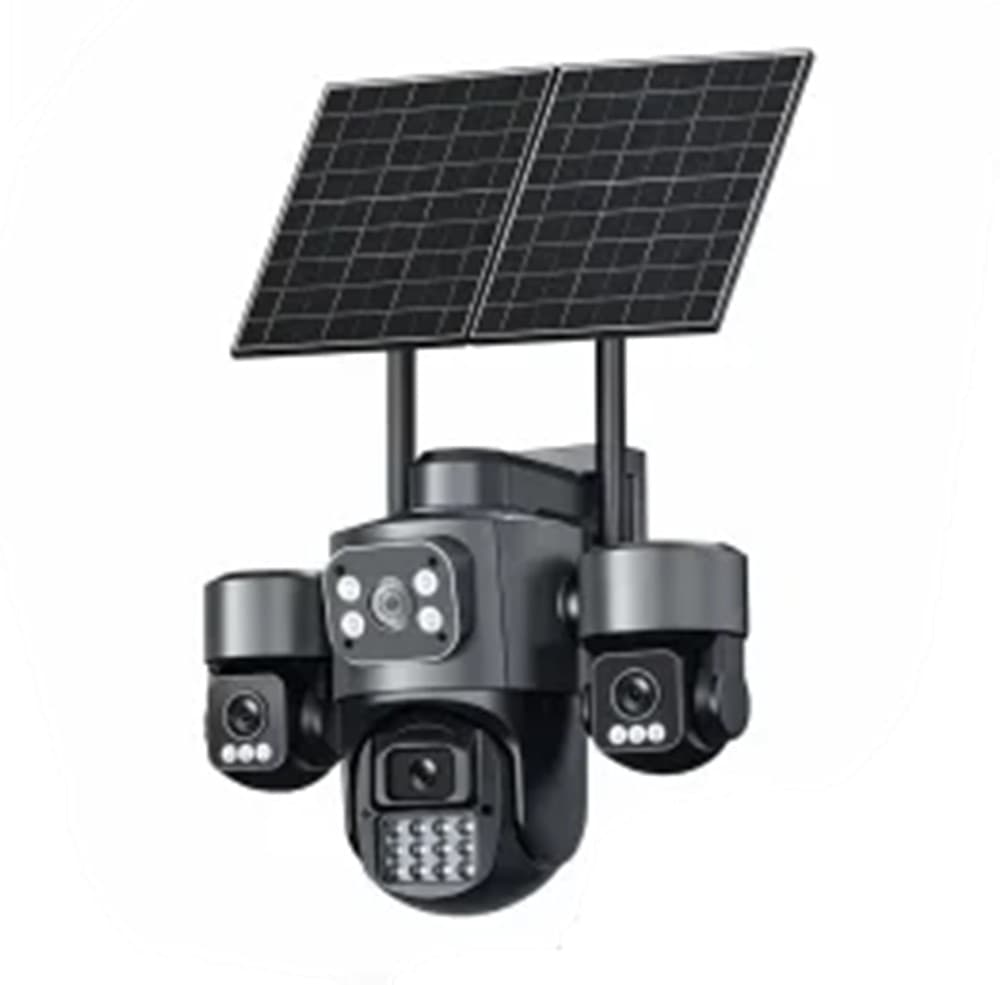 TELECAMERA DI VIDEOSORVEGLIANZA A QUATTRO LENTI AOV PTZ ROTANTE 4G A ENERGIA SOLARE - 5