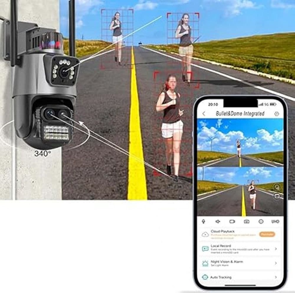 TELECAMERA PER SICUREZZA DOMESTICA WIRELESS ESTERNA ZOOM 8X CAM VIDEO SORVEGLIANZA - 3