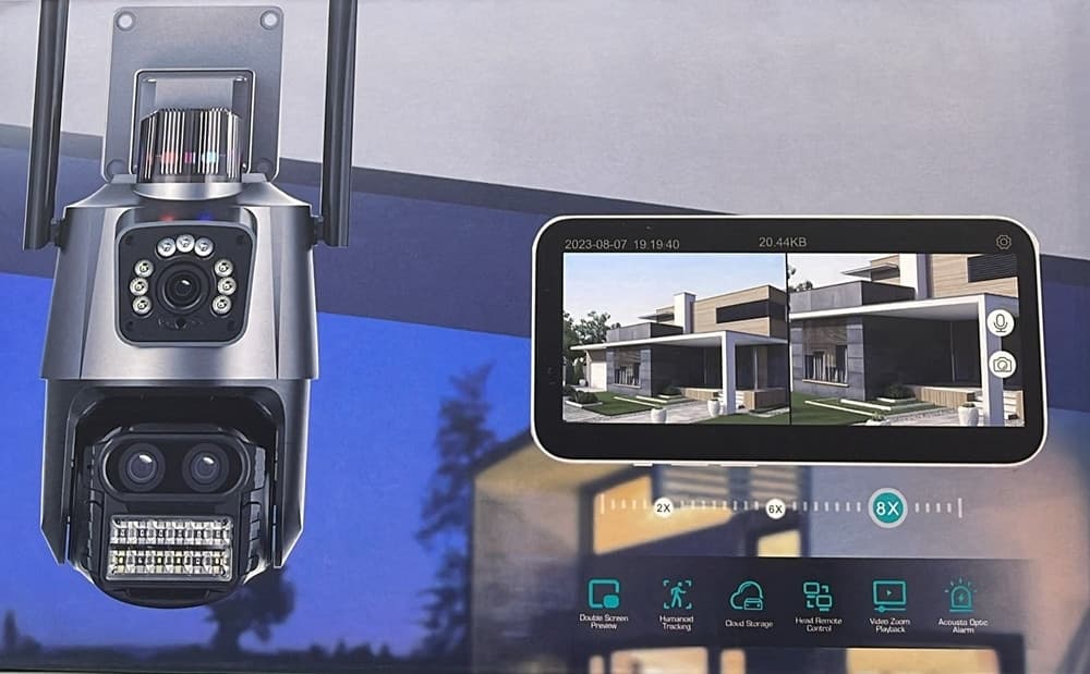 TELECAMERA PER SICUREZZA DOMESTICA WIRELESS ESTERNA ZOOM 8X CAM VIDEO SORVEGLIANZA - 8