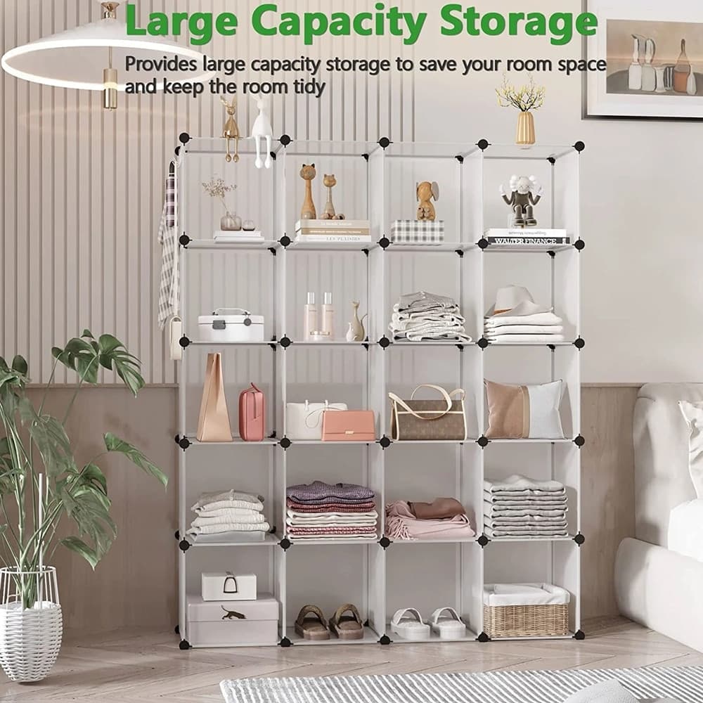 ORGANIZZATORE MODULARE A CUBI ORGANIZER RIPIANI SCAFFALI MOBILETTO PER ARMADIO LIBRERIA - 4