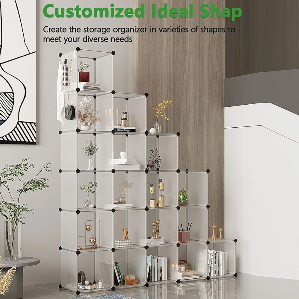 ORGANIZZATORE MODULARE A CUBI ORGANIZER RIPIANI SCAFFALI MOBILETTO PER ARMADIO LIBRERIA - 6