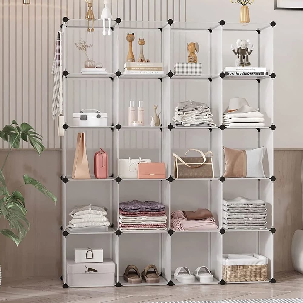 ORGANIZZATORE MODULARE A CUBI ORGANIZER RIPIANI SCAFFALI MOBILETTO PER ARMADIO LIBRERIA - 7