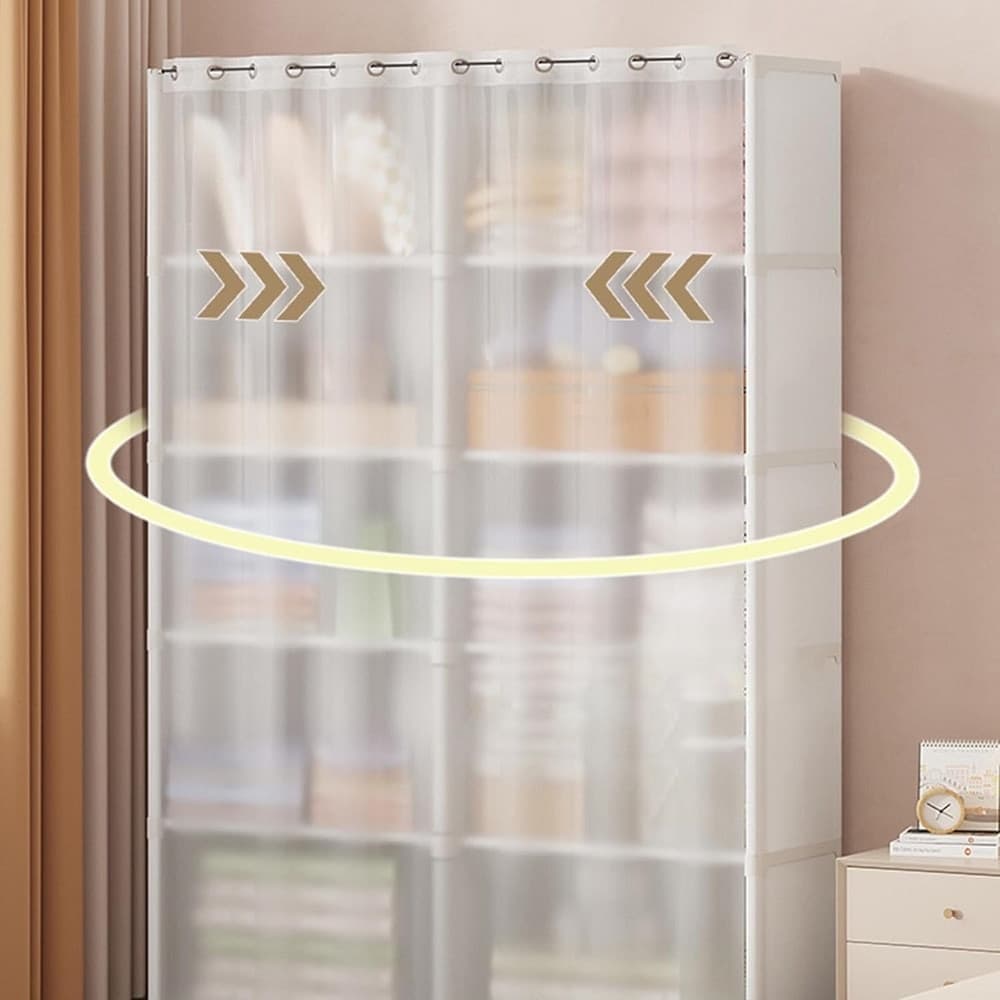 ARMADIO GUARDAROBA VERTICALE SALVASPAZIO PORTATILE ORGANIZER VESTITI PORTAOGGETTI COPERTURA - 14