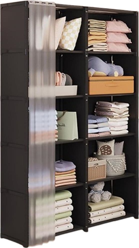 ARMADIO GUARDAROBA VERTICALE SALVASPAZIO PORTATILE ORGANIZER VESTITI PORTAOGGETTI COPERTURA - 9