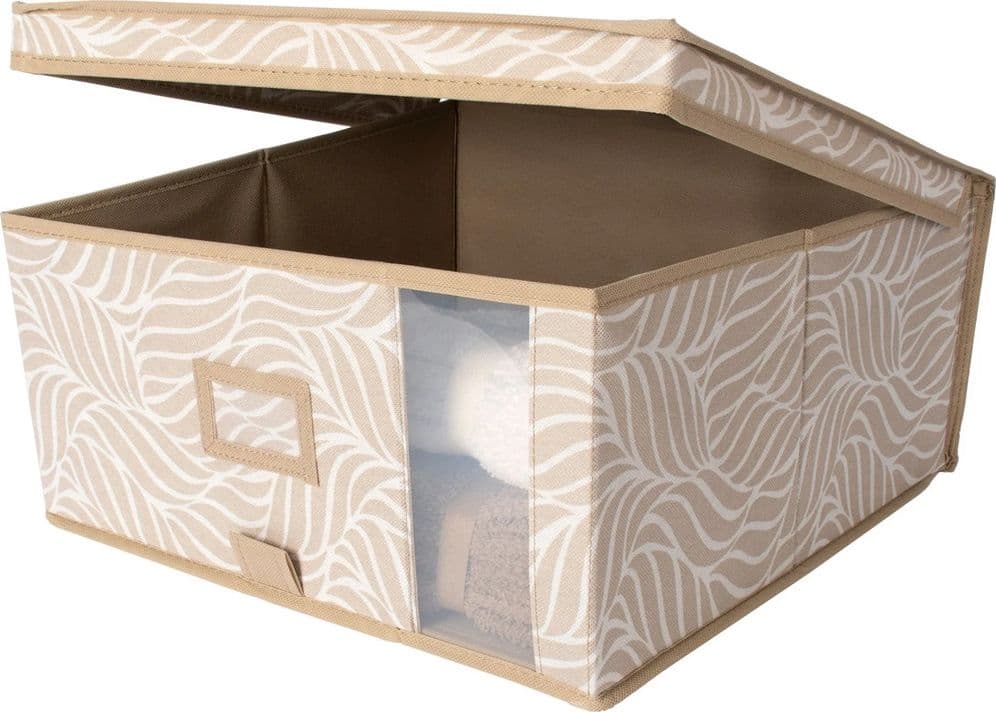 SCATOLA CON FINESTRA PER ARMADIO SALVASPAZIO 40X40X20CM PER ORGANIZZARE VESTITI BIANCHERIA - 3