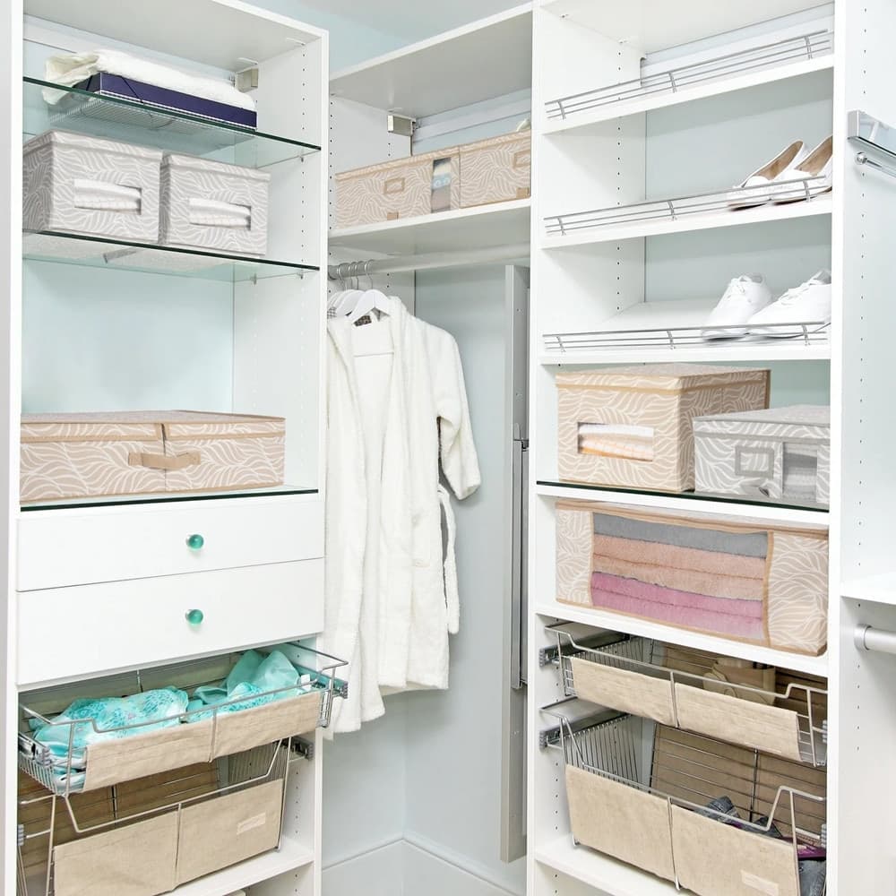 SCATOLA CON FINESTRA PER ARMADIO SALVASPAZIO 40X40X20CM PER ORGANIZZARE VESTITI BIANCHERIA - 5