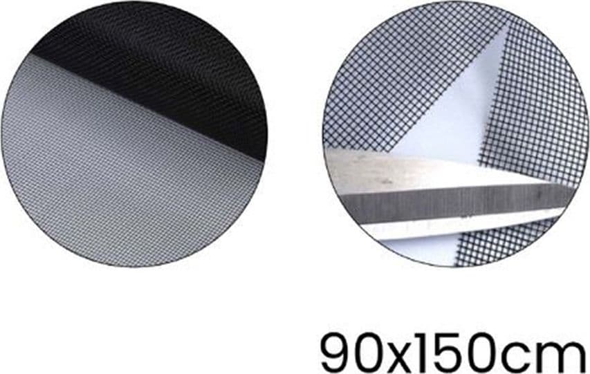 ZANZARIERA ADESIVA VELCRO PER FINESTRA NERA 90X150CM PROTEZIONE DAGLI INSETTI 614343 - 3