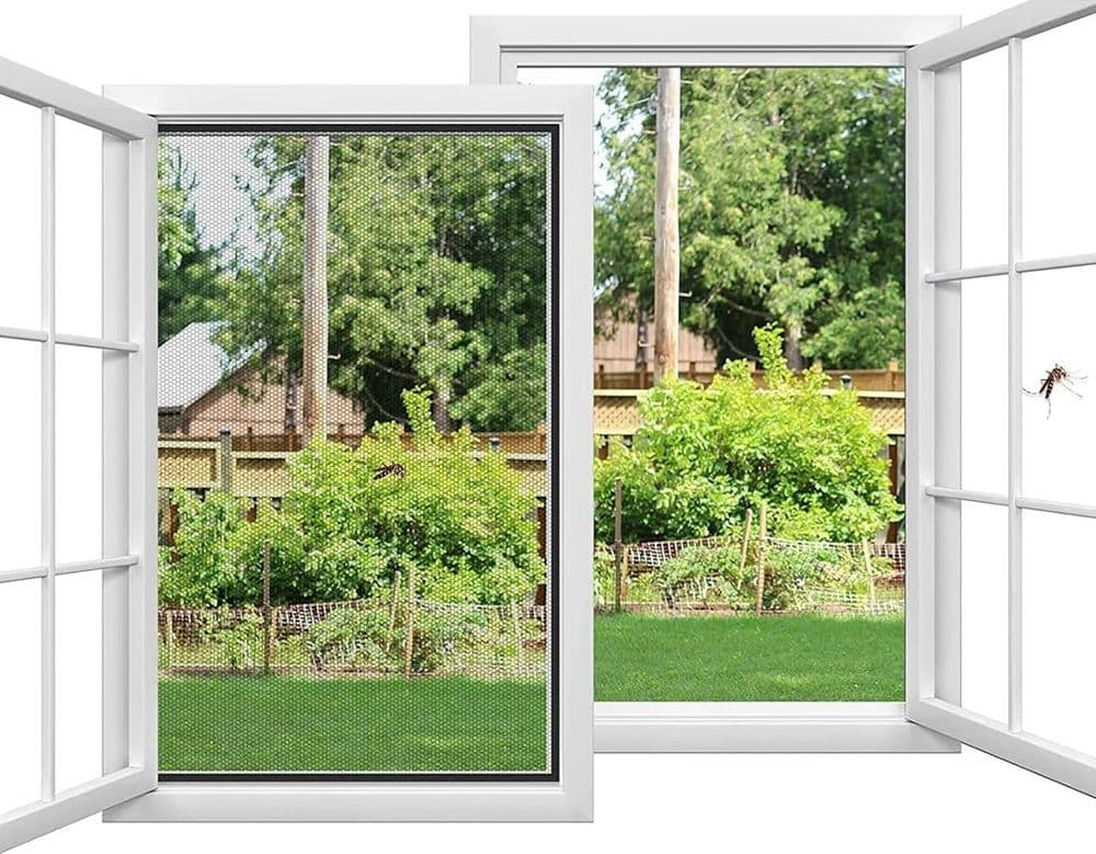 ZANZARIERA ADESIVA VELCRO PER FINESTRA NERA 150X200CM PROTEZIONE DAGLI INSETTI 614346 - 5