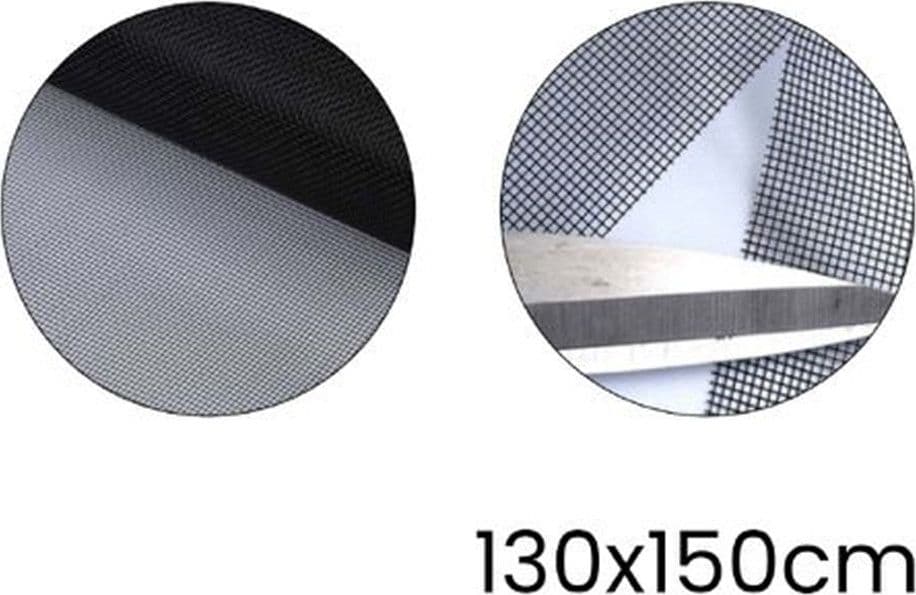 ZANZARIERA ADESIVA VELCRO PER FINESTRA NERA 130X150CM PROTEZIONE DAGLI INSETTI 614344 - 6