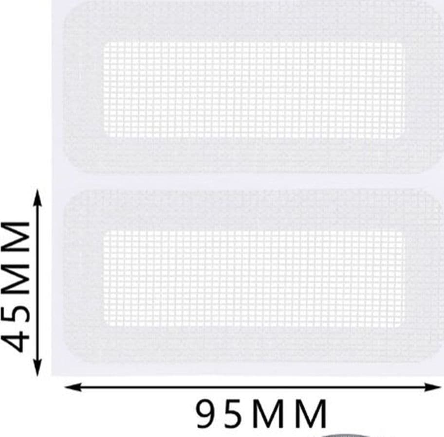 SET 4 TOPPE ADESIVE A RETE BIANCA PER RIPARAZIONE FORI STRAPPI ZANZARIERE 45X95MM 622152 - 2