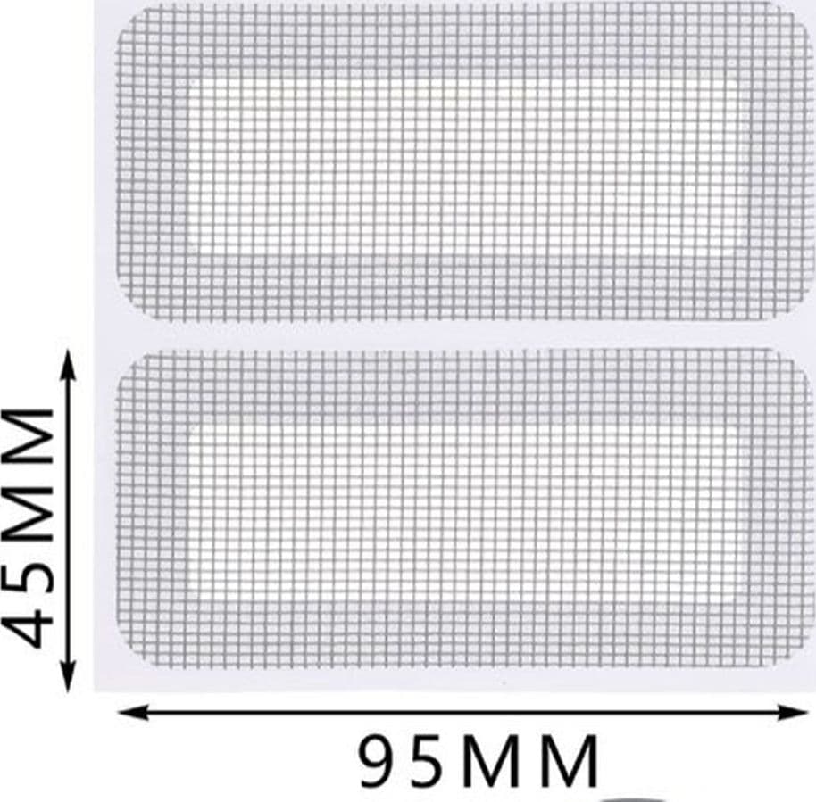 SET 4 TOPPE ADESIVE A RETE GRIGIA PER RIPARAZIONE FORI STRAPPI ZANZARIERE 45X95MM 622153 - 2