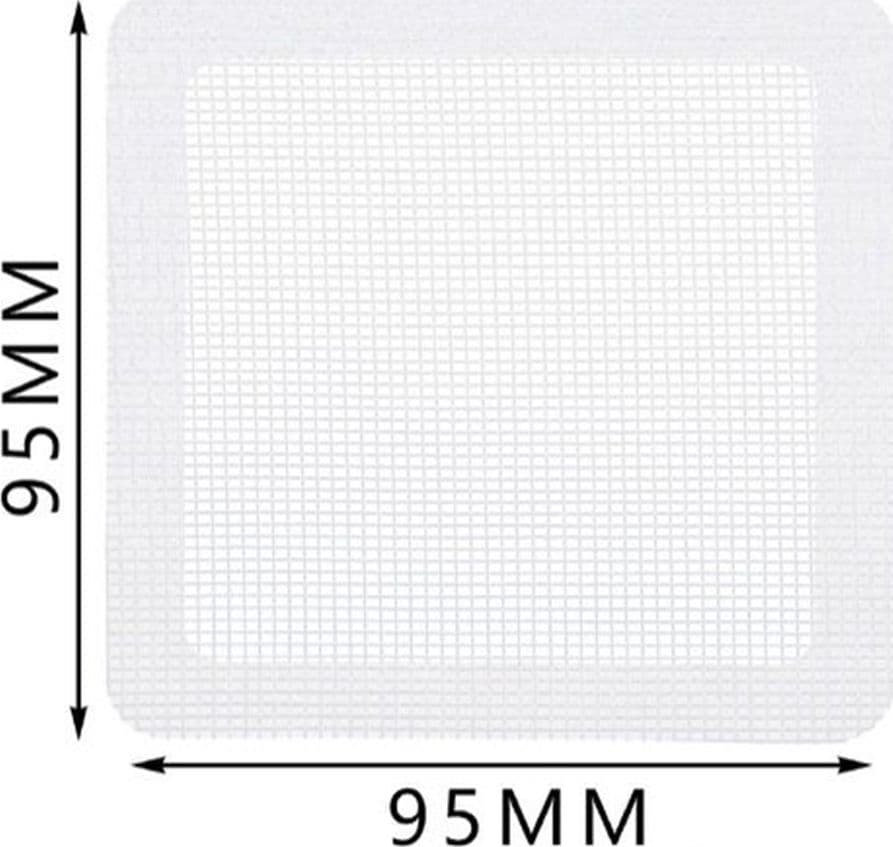 SET 2 TOPPE ADESIVE RETE BIANCA PER RIPARAZIONE FORI STRAPPI ZANZARIERE DA 95X95MM 622154 - 2