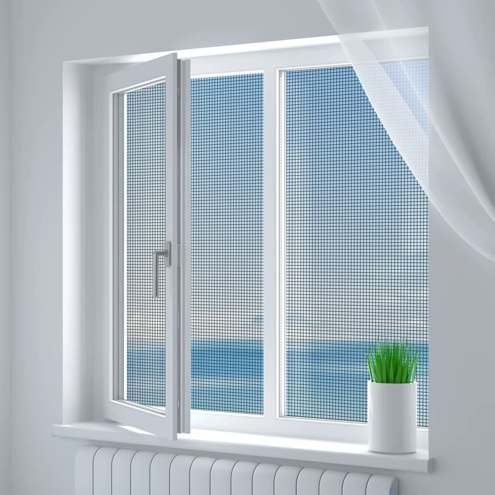 ZANZARIERA ADESIVA VELCRO PER FINESTRA GRIGIA 130X150CM PROTEZIONE DAGLI INSETTI 614350 - 5