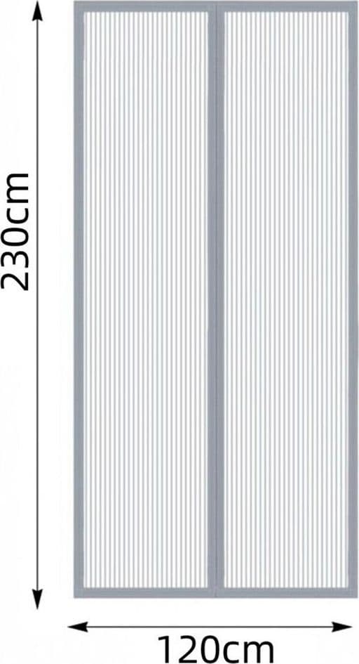 ZANZARIERA UNIVERSALE 120X230CM GRIGIA CHIUSURA AUTOMATICA MAGNETICA PORTE FINESTRE 622142 - 3