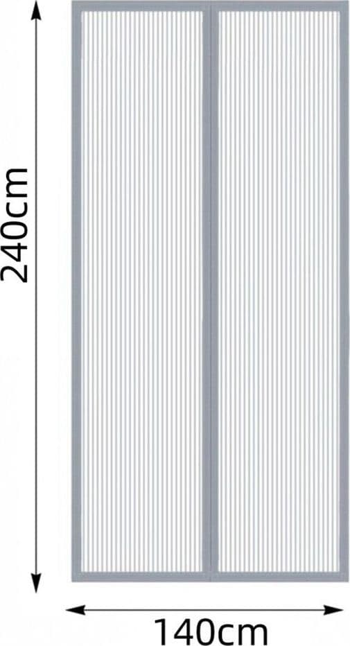 ZANZARIERA UNIVERSALE 140X240CM GRIGIA CHIUSURA AUTOMATICA MAGNETICA PORTE FINESTRE 622143 - 5