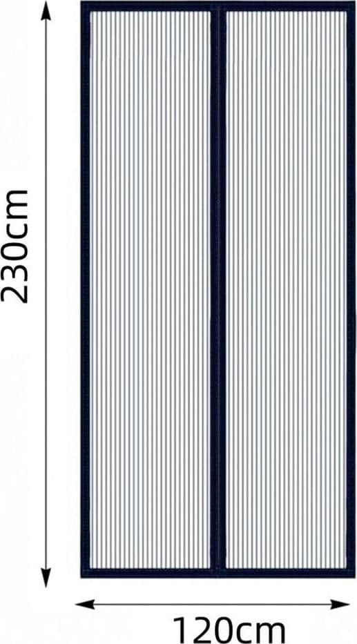 ZANZARIERA UNIVERSALE 120X230 CM NERA CHIUSURA AUTOMATICA MAGNETICA PORTE FINESTRE 622139 - 4
