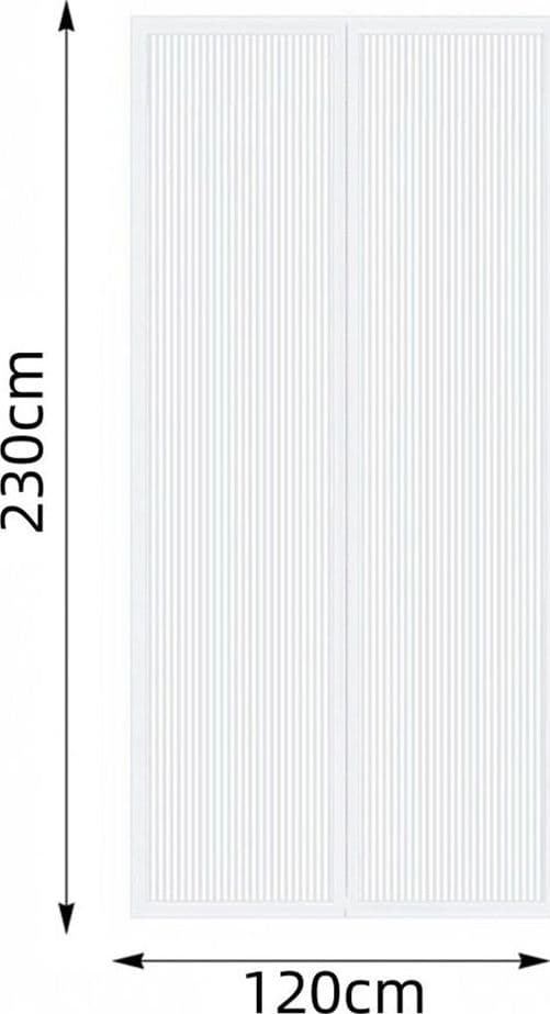 ZANZARIERA UNIVERSALE 120X230CM BIANCA CHIUSURA AUTOMATICA MAGNETICA PORTE FINESTRE 622135 - 4