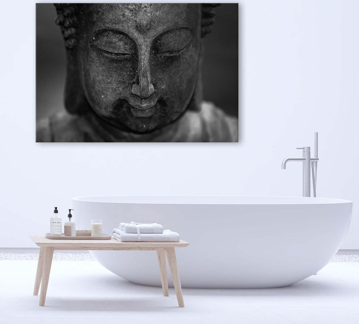 Quadro su tela, Testa di Buddha meditante - 2