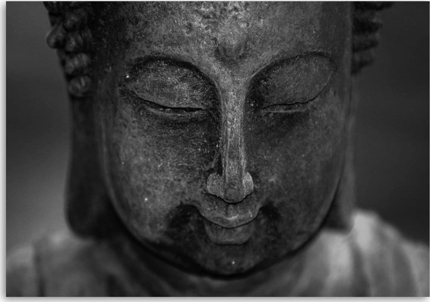 Quadro su tela, Testa di Buddha meditante - 3