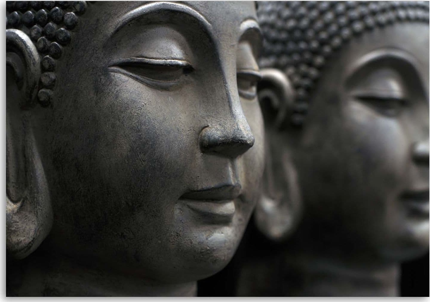 Quadro su tela, Buddha Zen Wellnes Spa Grigio - 3