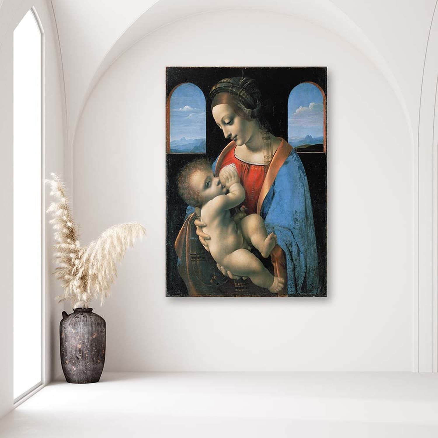 Quadro su tela, RIPRODUZIONE Madonna Litta  Da Vinci - 2