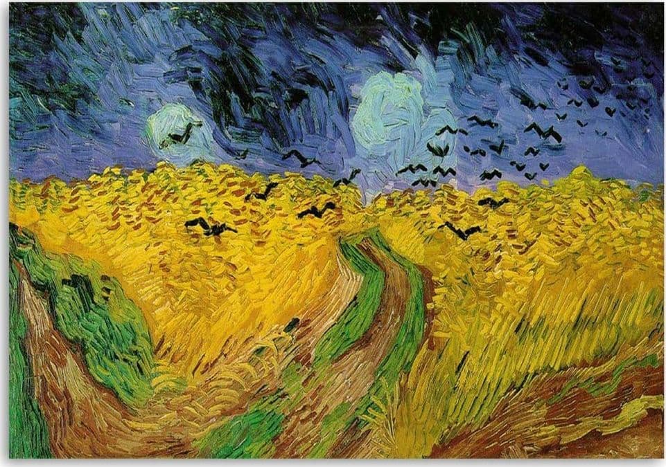Quadro su tela, RIPRODUZIONE Campo di grano con corvi V. Gogh - 3
