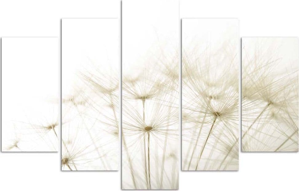 Quadri Quadro 5 pezzi Stampa su tela Fiore soffiante Natura - 3