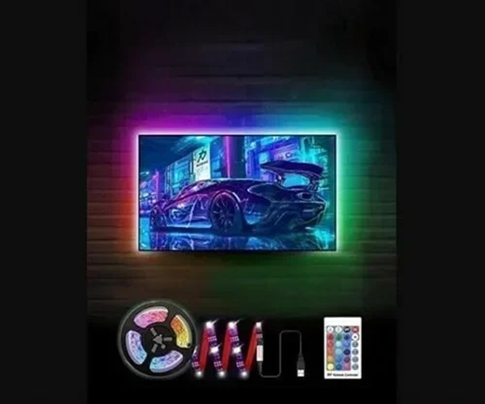 STRISCIA LUMINOSA LED RGB SMD5050 IMPERMEABILE IP67 USB 5V DC CON TELECOMANDO 5MT Q-DT50 - 6