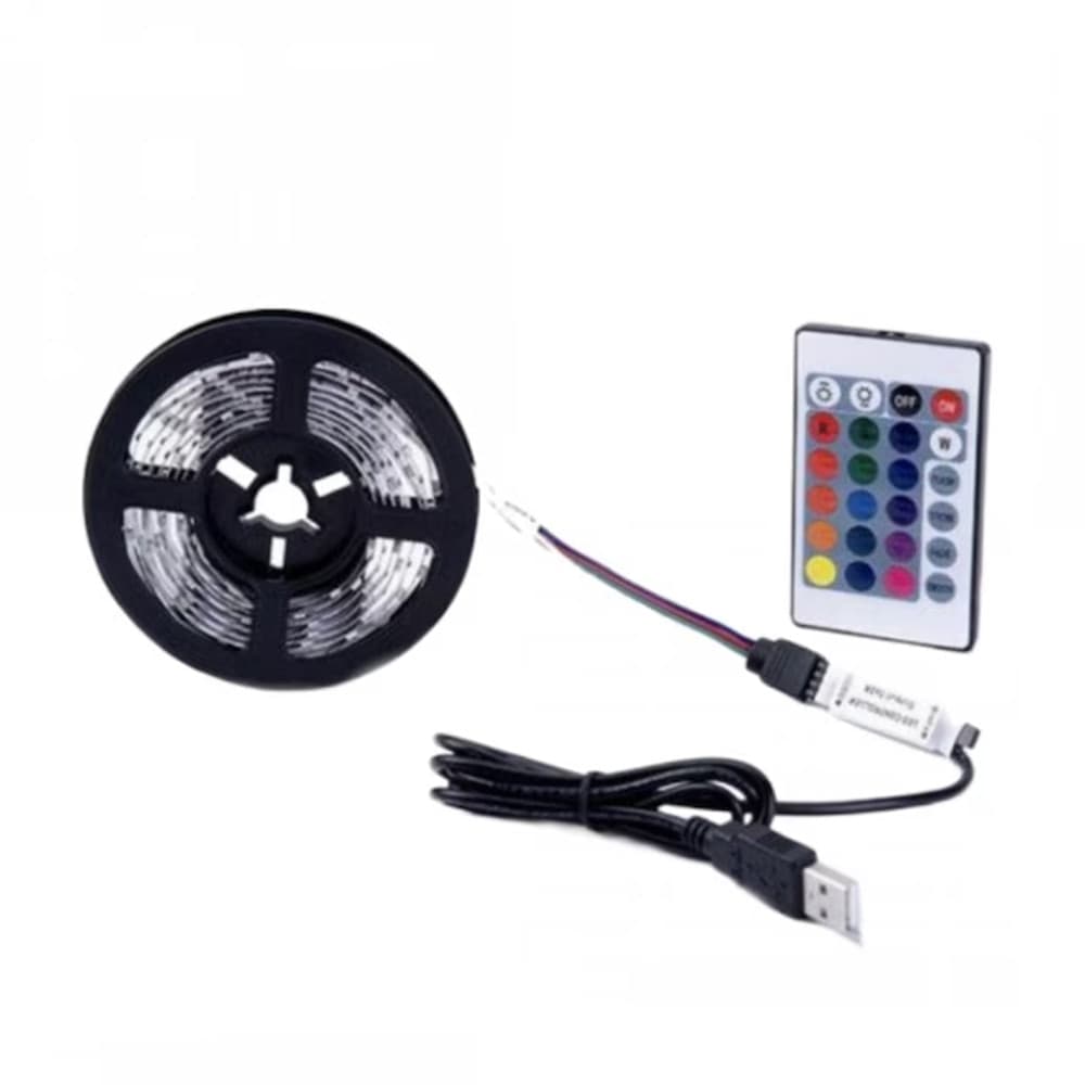 STRISCIA LUMINOSA LED RGB SMD5050 IMPERMEABILE IP67 USB 5V DC CON TELECOMANDO 5MT Q-DT50 - 9