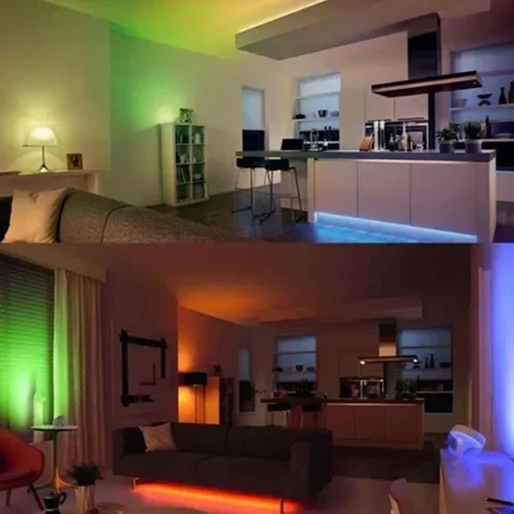 STRISCIA LUMINOSA A LED RGB 10MT CON TELECOMANDO USB-IR 5V SMD5050 IMPERMEABILE Q-DT75 - 3