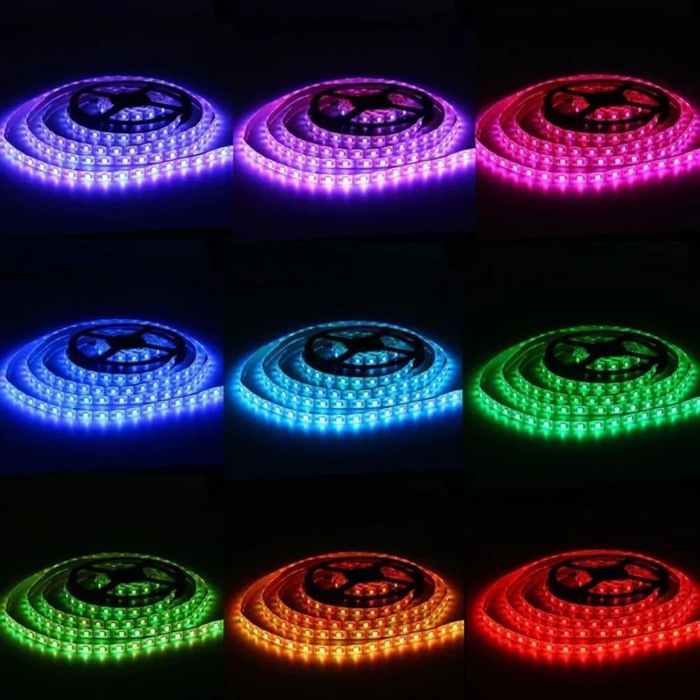STRISCIA LUMINOSA A LED RGB 10MT CON TELECOMANDO USB-IR 5V SMD5050 IMPERMEABILE Q-DT75 - 4