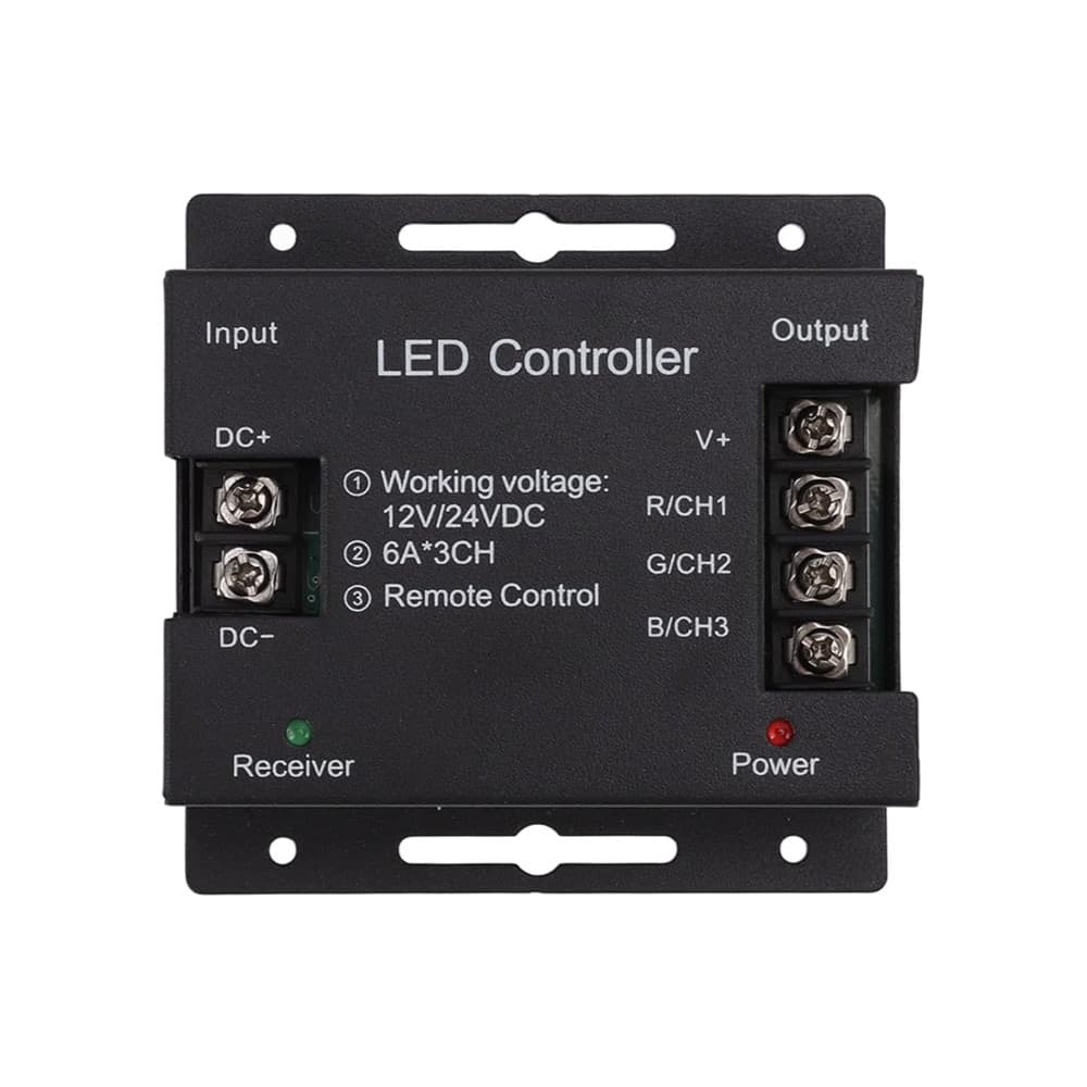 CONTROLLER PER STRISCE LED RGB 12V/24V INTERRUTTORE DIMMER A 3 VIE CON TELECOMANDO F53 - 4