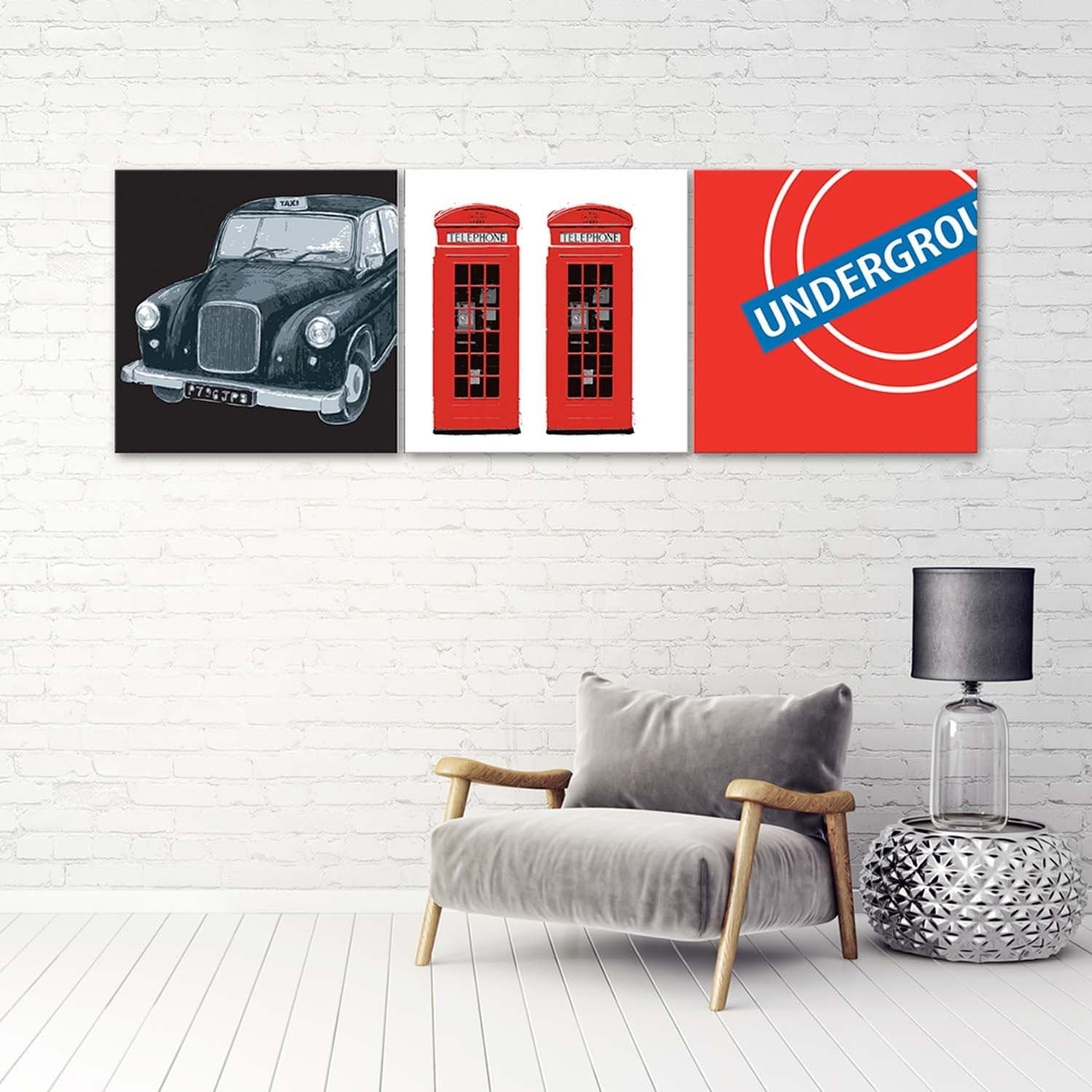 Quadro su tela 3 pezzi Simbolo della città di Londra - 2