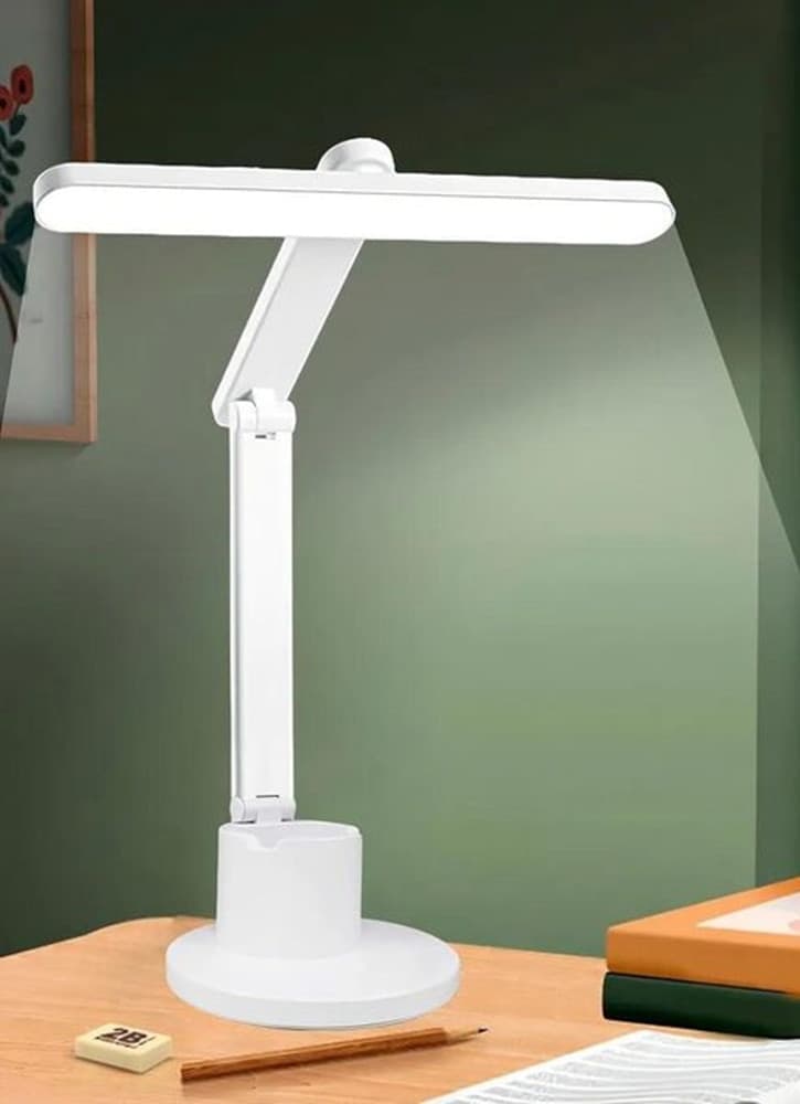 LAMPADA DA SCRIVANIA A LED RICARICABILE USB TOUCH CON SUPPORTO PER TELEFONO PENNA LE-335 - 2