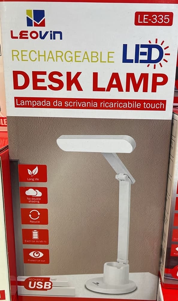 LAMPADA DA SCRIVANIA A LED RICARICABILE USB TOUCH CON SUPPORTO PER TELEFONO PENNA LE-335 - 4