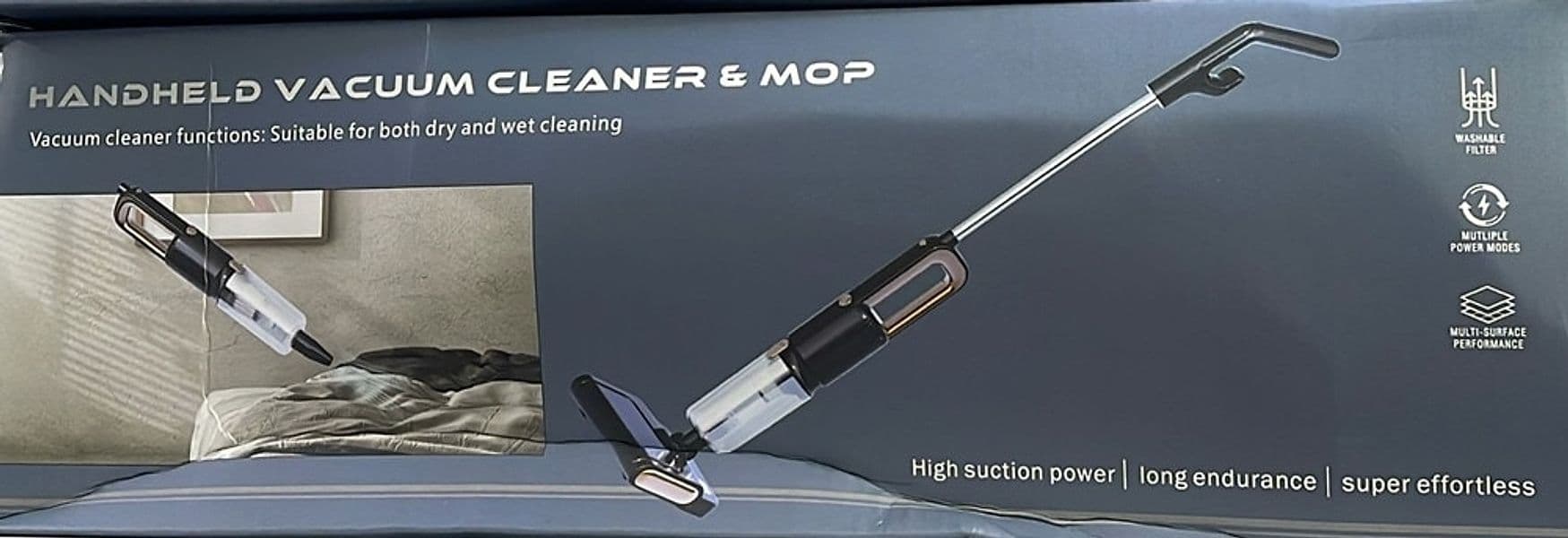 ASPIRAPOLVERE LAVAPAVIMENTI CON FILO 220V PULITORE LAVASCIUGA MOP PULIZIA A SECCO E UMIDO - 2
