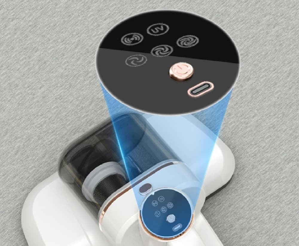 ASPIRAPOLVERE SENZA FILI PORTATILE RIMUOVI ACARI CON DOPΡΡΙΑ TAZZA 3 VELOCITÀ TECNOLOGIA UV-C - 5