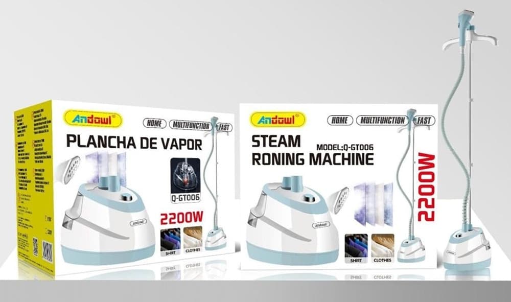 FERRO DA STIRO VERTICALE A VAPORE PORTATILE MULTIFUNZIONE 2200W SERBATOIO DA 1,8LT Q-GT006 - 2