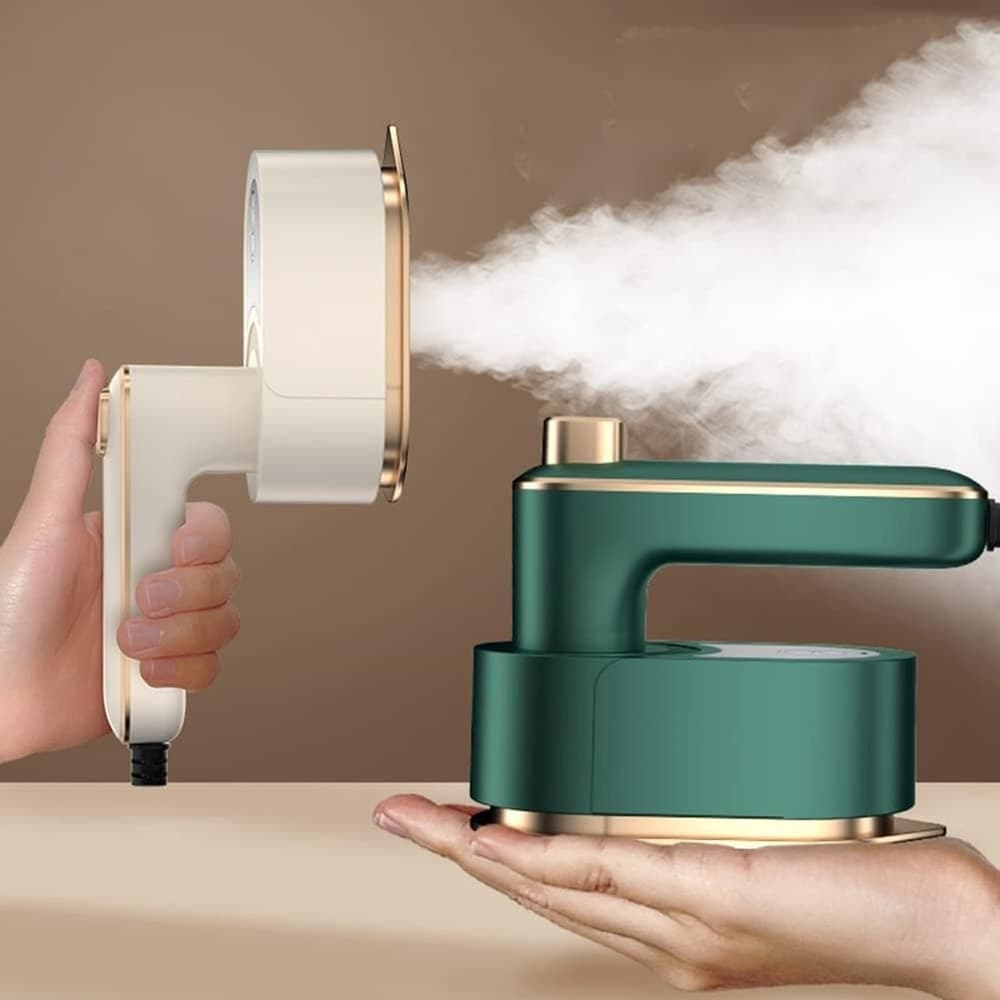 MINI FERRO DA STIRO ELETTRICO PORTATILE PIEGHEVOLE STIRATURA A SECCO VAPORE PER VIAGGI - 4