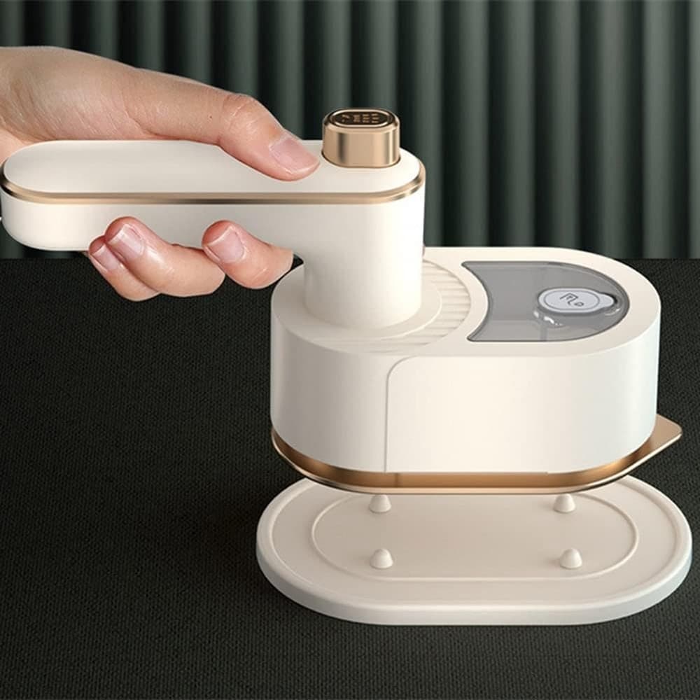 MINI FERRO DA STIRO ELETTRICO PORTATILE PIEGHEVOLE STIRATURA A SECCO VAPORE PER VIAGGI - 7