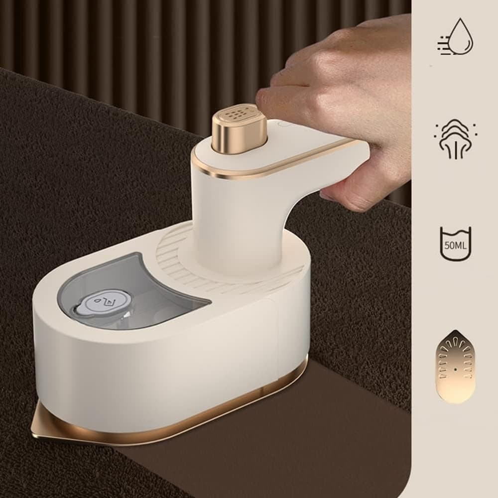 MINI FERRO DA STIRO ELETTRICO PORTATILE PIEGHEVOLE STIRATURA A SECCO VAPORE PER VIAGGI - 8