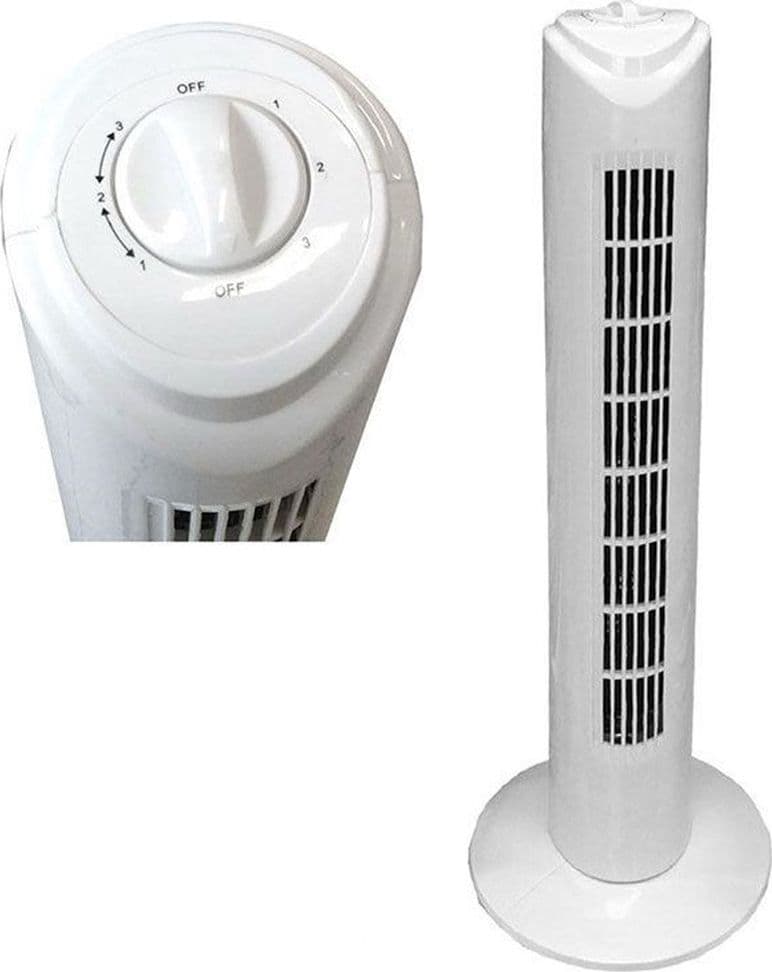 VENTILATORE A TORRE BIANCO COLONNA H81 3 VELOCITÀ 45 W SLIM OSCILLANTE FLUSSO ARIA FRESCA