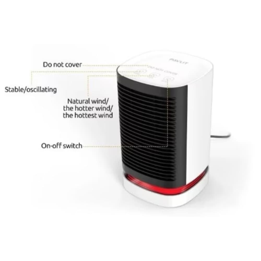 MINI TERMOVENTILATORE RISCALDATORE ELETTRICO PORTATILE COMPATTO 950 WATT Q-NF002 - 5