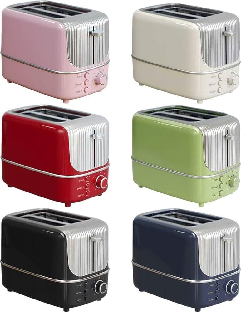 TOSTAPANE ELETTRICO A 2 FETTE COMPATTO 800W CON 3 FUNZIONI 7 TEMPERATURE REGOLABILI - 8