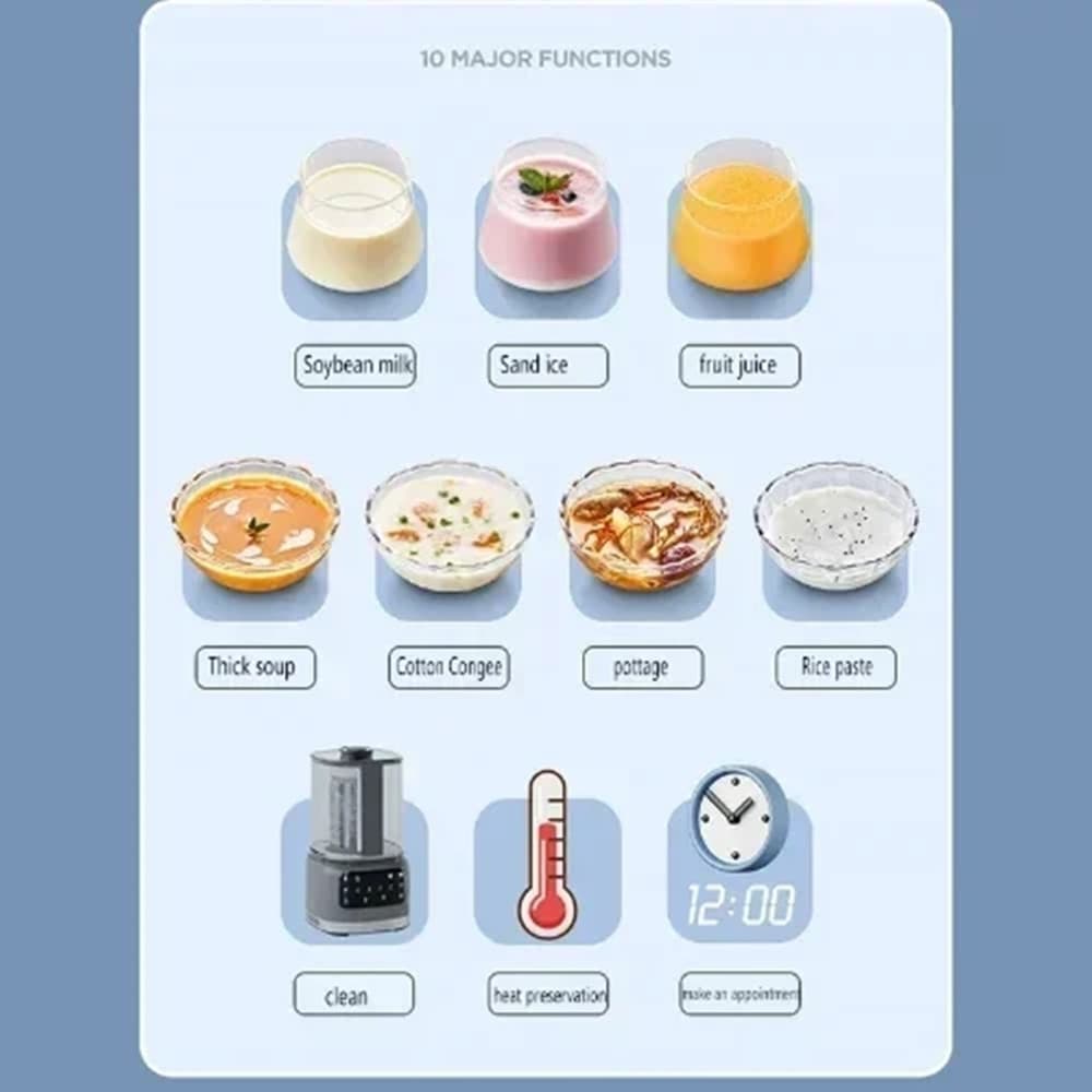 FRULLATORE ELETTRICO MULTIFUNZIONALE CARAFFA DA 1,6 LT 800 WATT CON DISPLAY DIGITALE Q-P92 - 5