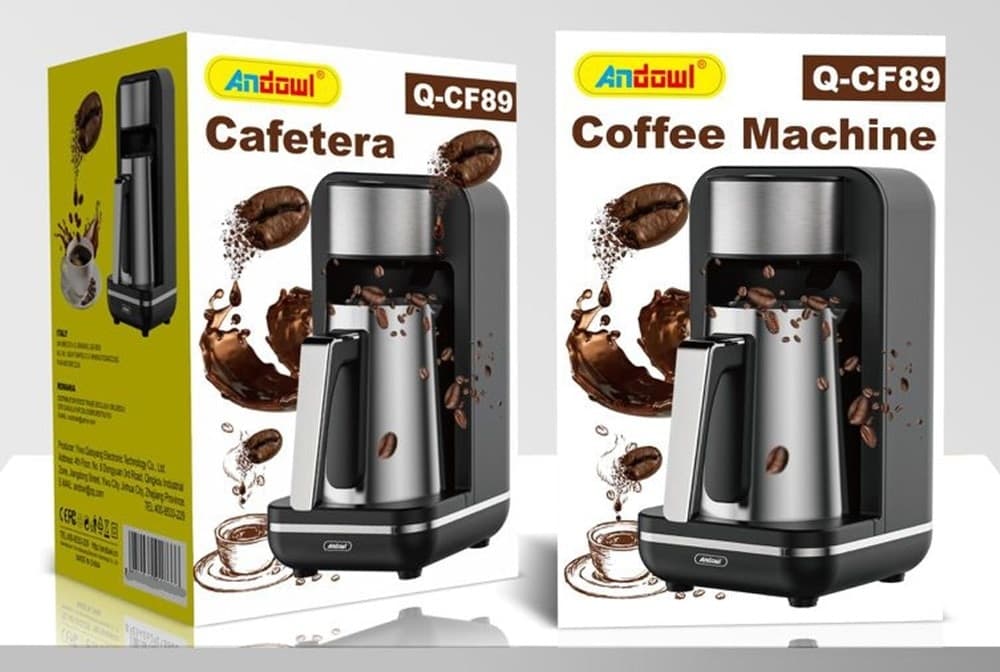 MACCHINA DA CAFFÈ CAFFETTIERA ELETTRICA 120V CAPACITÀ 4 TAZZE PER CAFFÈ TURCO GRECO Q-CF89 - 2