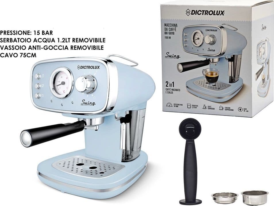MACCHINA DA CAFFÈ ESPRESSO 1100W FUNZIONE CAPPUCCINO COMPATIBILE CON CAFFÈ MACINATO CIALDE - 2