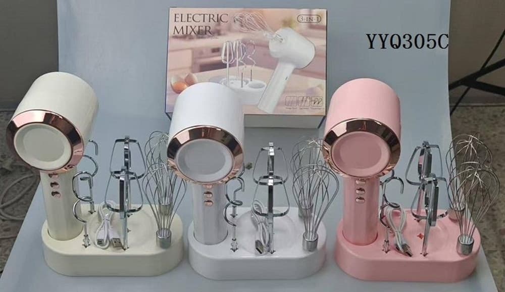 SBATTITORE IMPASTATRICE MULTIFUNZIONE ELETTRICO PORTATILE RICARICABILE USB CUCINA ACCESSORI - 2